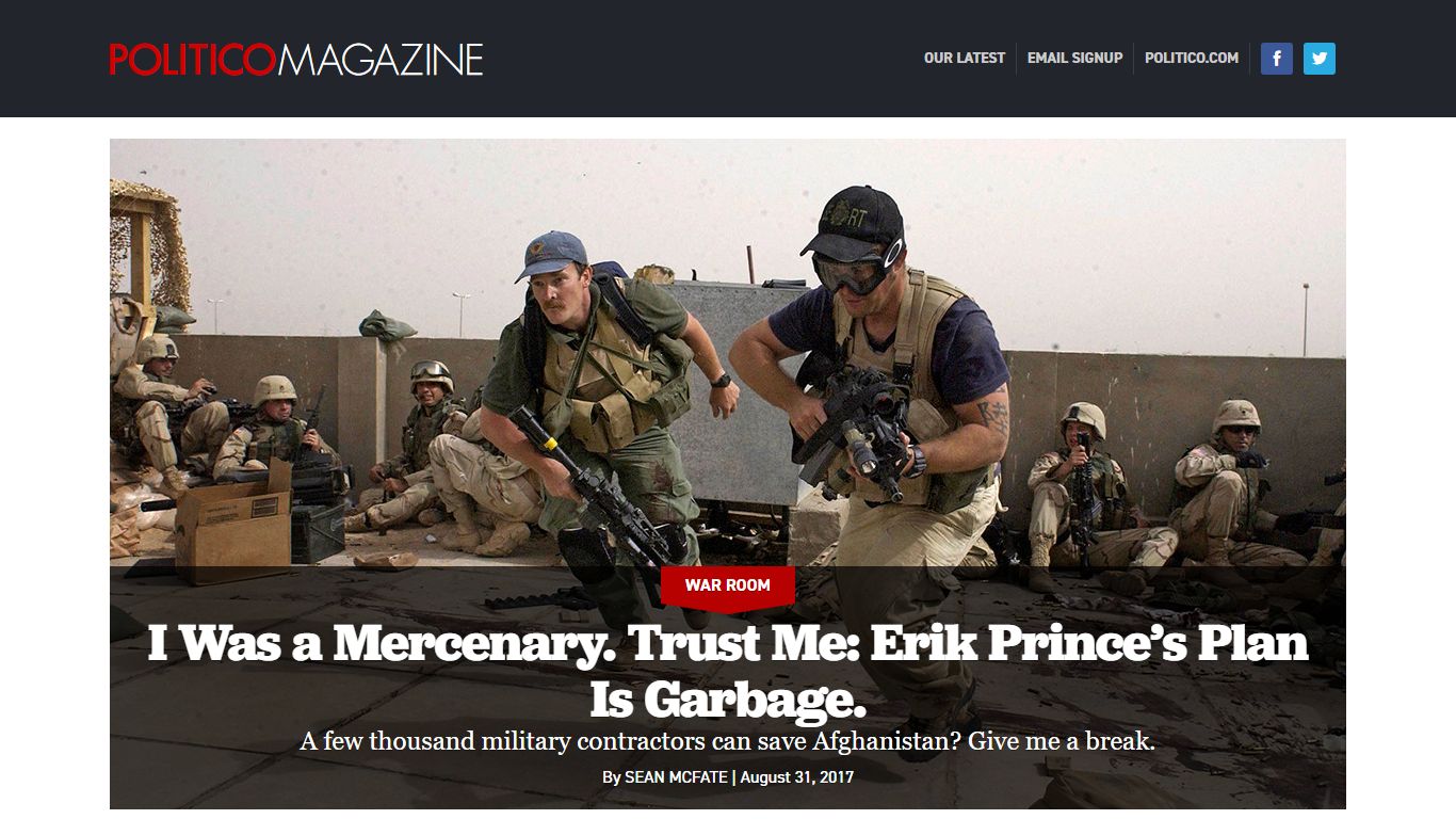 I Was a Mercenary. Trust Me: Erik Prince’s Plan Is Garbage.